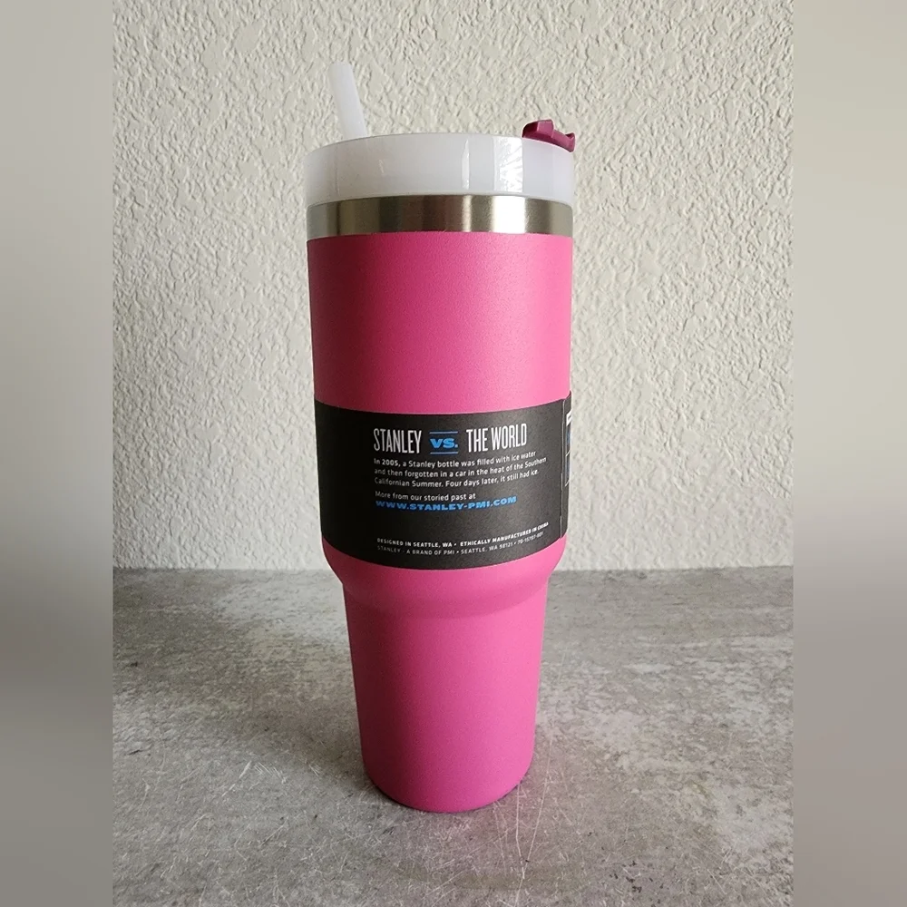 Stanley Adventure The Quencher Travel Azalea Pink Tumbler 30oz NEW - Picture 2 of 8